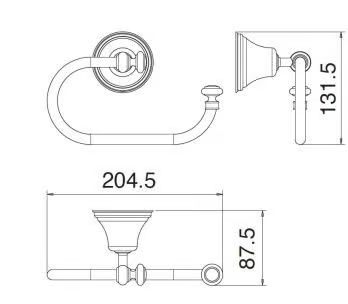 8200 - Metal toilet roll holder by Rubinetterie Treemme - view 3